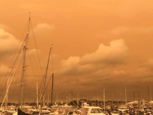 Orange Skies over NZ from Aussie Fires