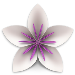 Vellum flower logo purple and cream