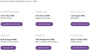 schedule of upcoming women's lifestyle expos
